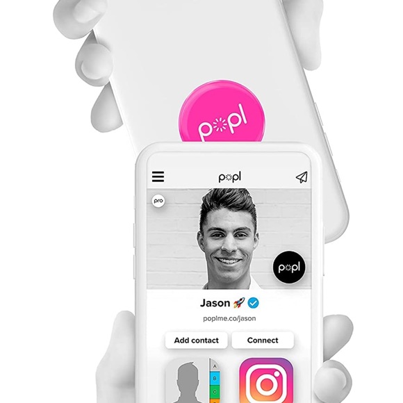3 Popl Digital Business Card/Smart NFC Sticker/Compatible w/ iPhone and Android - Picture 7 of 15